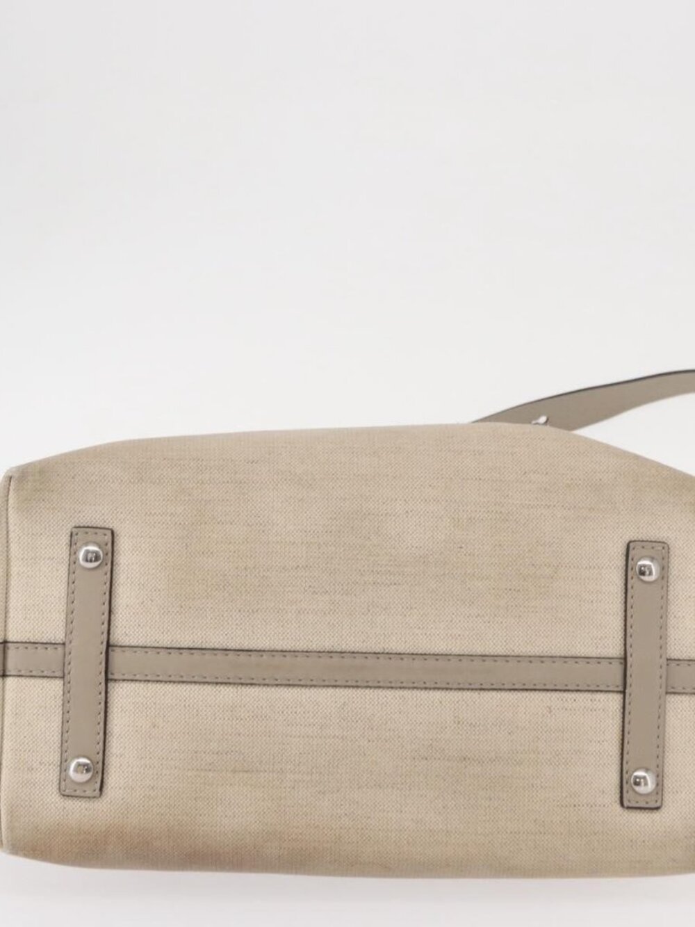 BURBERRY Medium Belt Bag Hand Bag Canvas 2way Beige Silver Auth 149727 - Picture 6 of 16